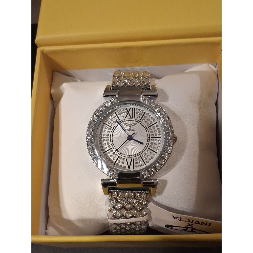 Invicta Wildflower Womens Silver Watch 34mm W/White Dial New In Box